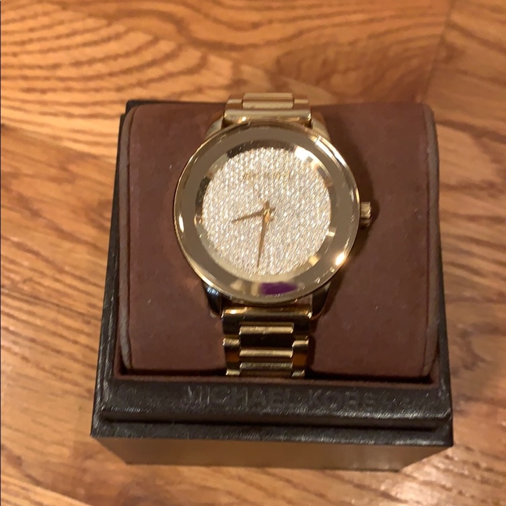 Michael Kors Gold-Tone Watch w/ Crystal Face